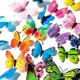 FFWHKON 72Pcs Colorful 3D Butterfly Wall Stickers PVC Decor Set view 2