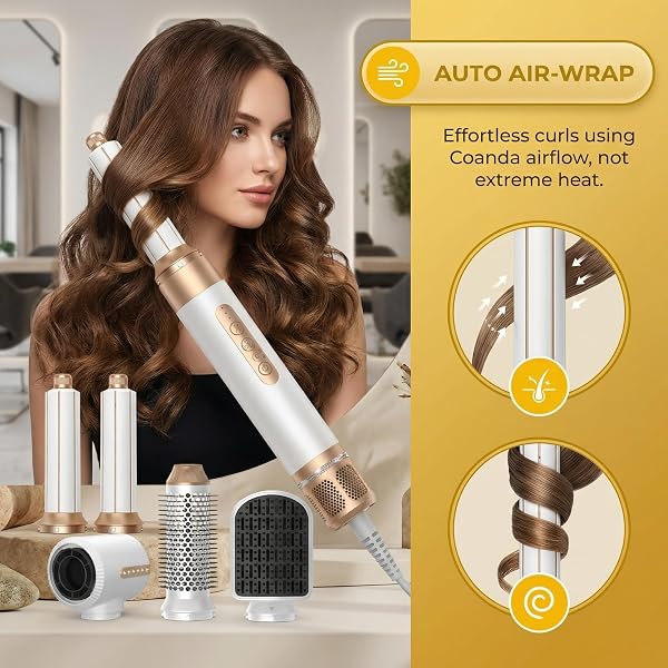 NORA STYLER MULTI-STYLER PRO 7-IN-1, IONIC HOT AIR HAIR STYLER FOR CURLING, STRAIGHTENING, DRYING & VOLUMIZING, PROFESSIONAL HAIR STYLING TOOL FOR ALL HAIR TYPES
