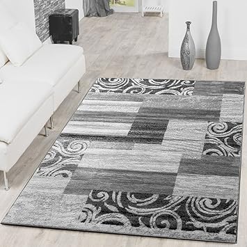 Tapis Abordable Patchwork Design Moderne Tapis Pour Salon Gris Crème Dimension160x220 Cm