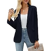 JTD Women's Blazer Business Casual Long Sleeve Lapel Open Front Suit Jacket Work Office Blazer with Pockets