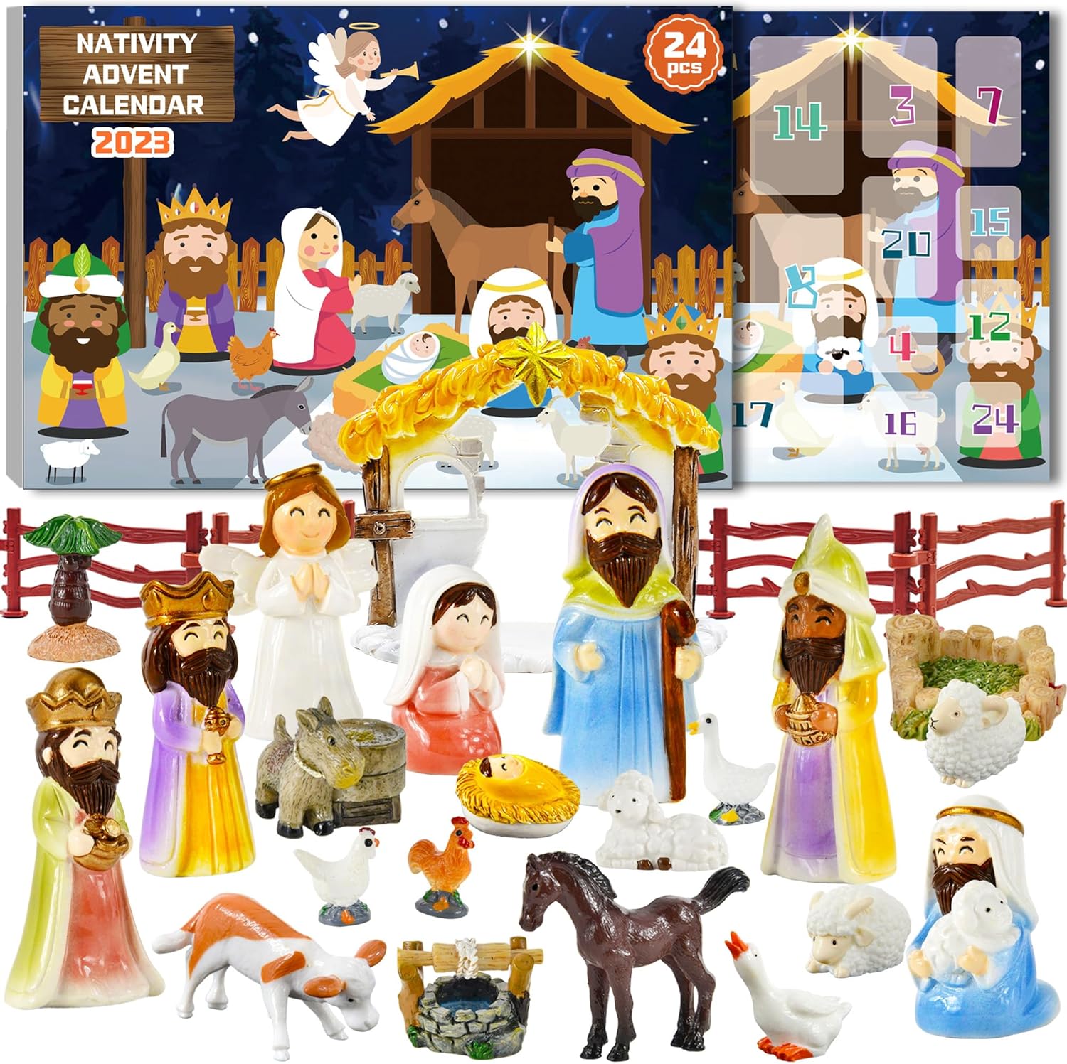 Advent Calendars - Nativity Advent Calendar 2023 Nativity Set for Kids Christmas Advent Calendar for Kids Boys Girls Teens Toddler Children Christian Religious Advent Calendar Gifts Toy