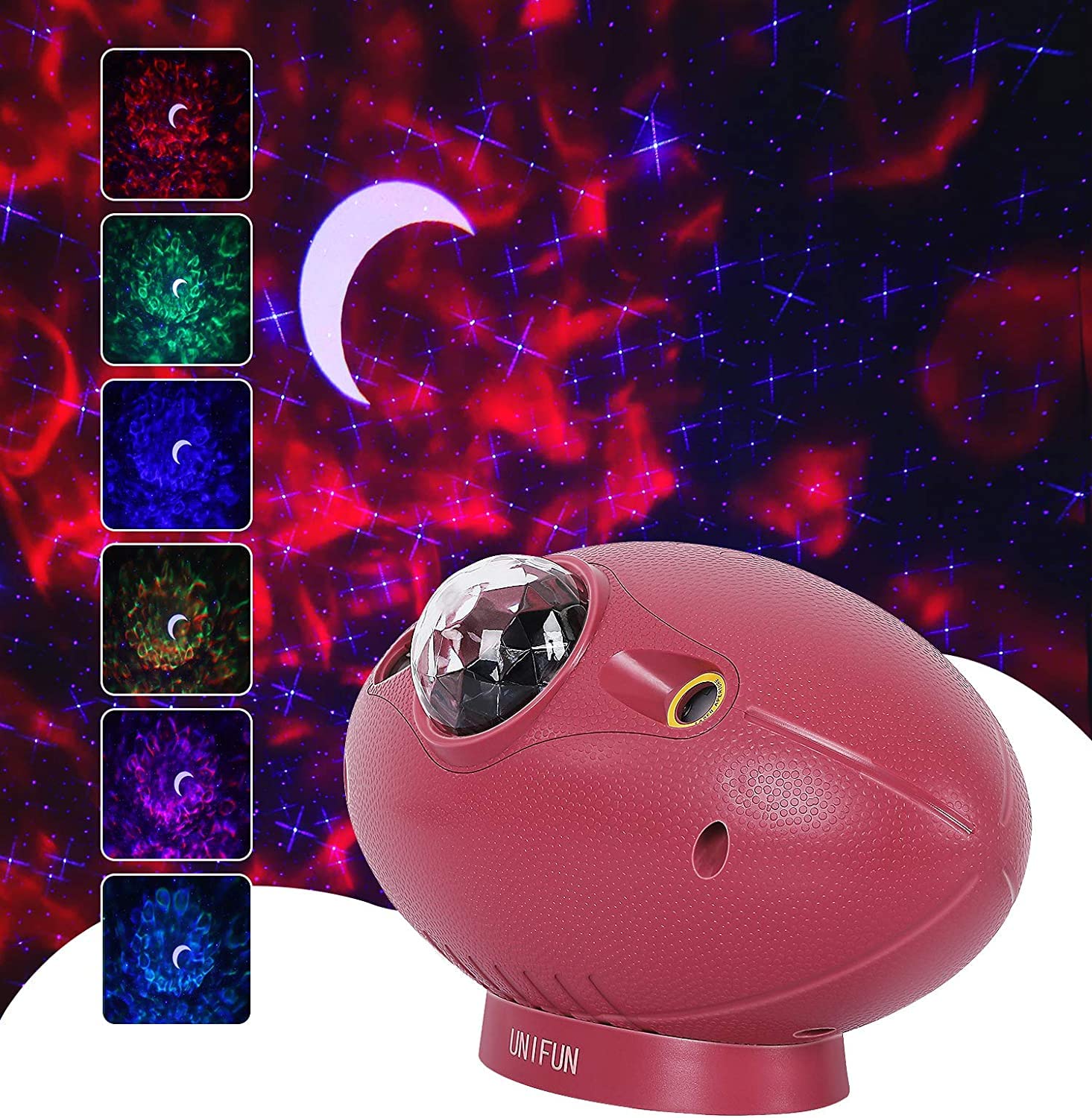 KMASHI Star Projector Night Light, Galaxy Projector with Music Speaker, 4-in-1 LED Nebula Cloud Projector for Kids Adults Bedroom,Halloween,Christmas Holiday Use (Red Case Blue Star)