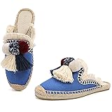 TONIVIS Women's Espadrilles Mule Shoes with Tassel