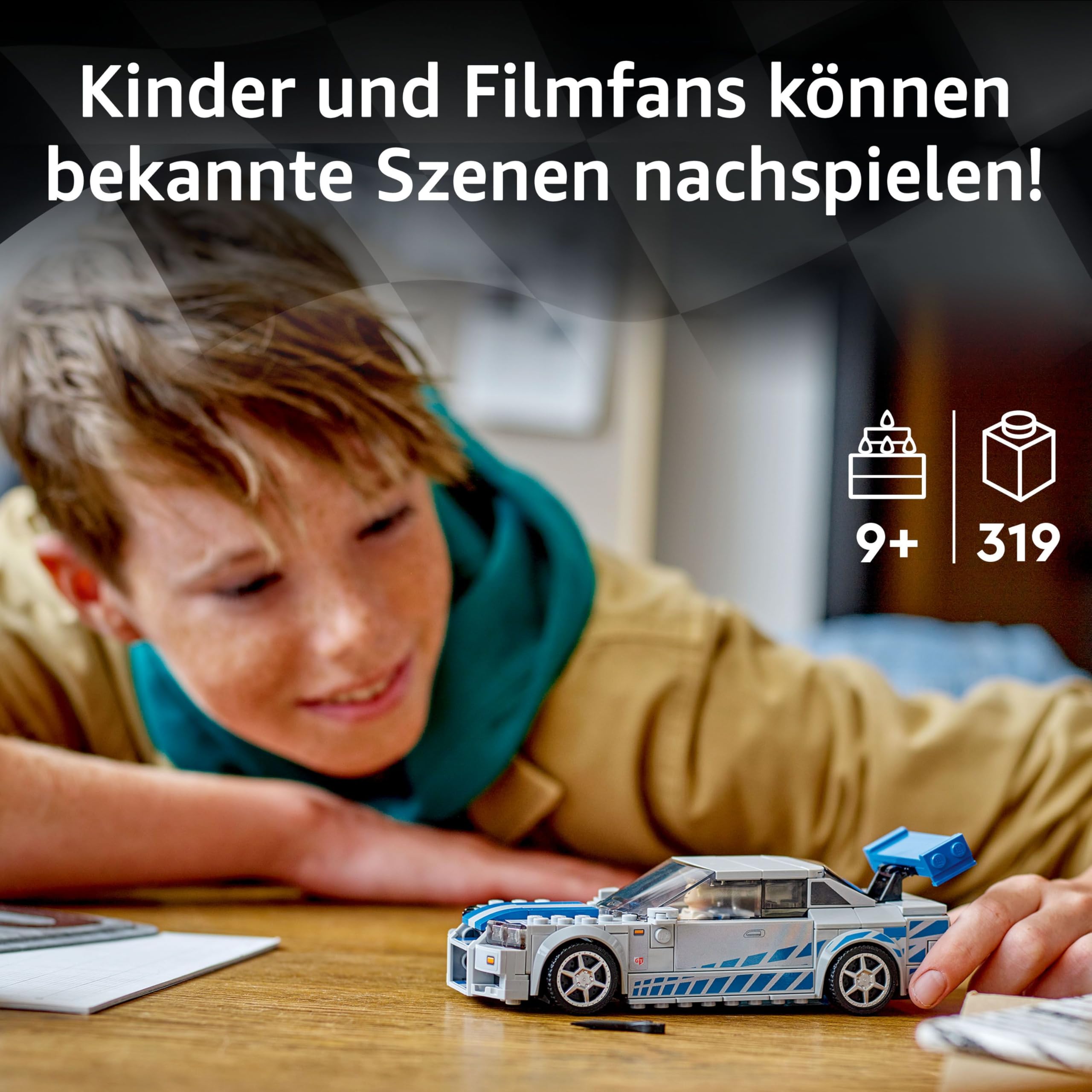 LEGO Speed Champions 2 Fast 2 Furious Nissan Skyline GT-R (R34) Rennwagen Spielzeug zum Bauen, 2023 Modell Auto-Bausatz mit Brian O'Conner Figur 76917 3