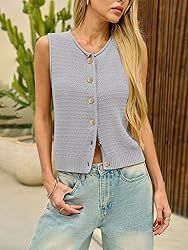 Yousify Sweater Vest Women Summer Tank Tops