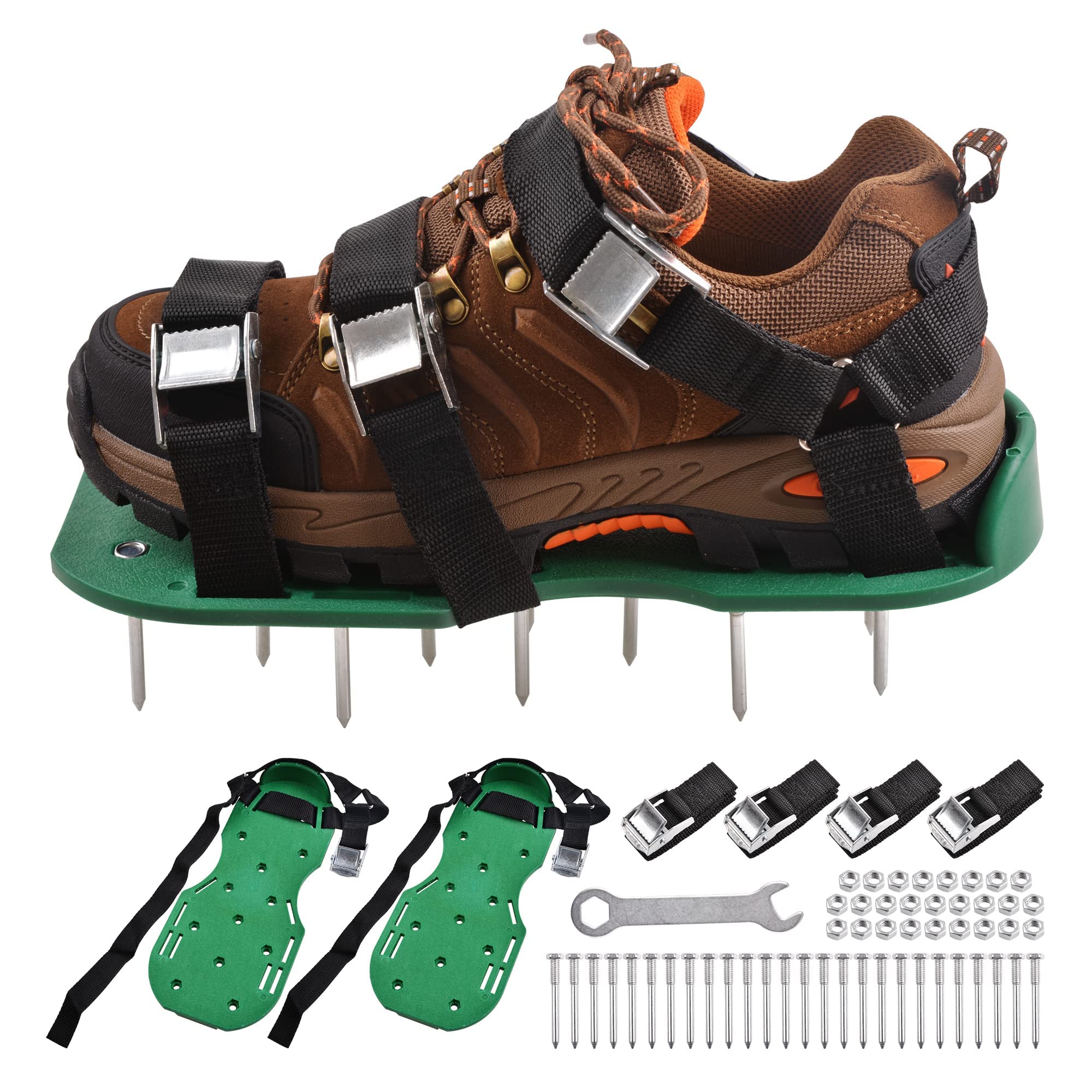 SHADDOCK Lawn Aerator Shoes Garden Grass Lawn Aerator Spike Shoes with 26 Spikes and 4 Adjustable Straps Aerator Sandals for Yard Patio Lawn Garden Soil Grass