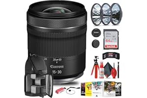 Canon RF 15-30mm f/4.5-6.3 is STM Lens with 64GB Extreme Pro Card + Corel Photo Software + Flexible Tripod + Filter kit + Car