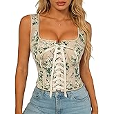 Scarlet Darkness Renaissance Corset Top for Women Boned Lace-up Overbust Bustier Corsets