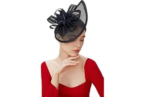 BABEYOND Tea Party Fascinator Hat for Women Kentucky Headwear Derby Pillbox Church Hat for Cocktail Wedding