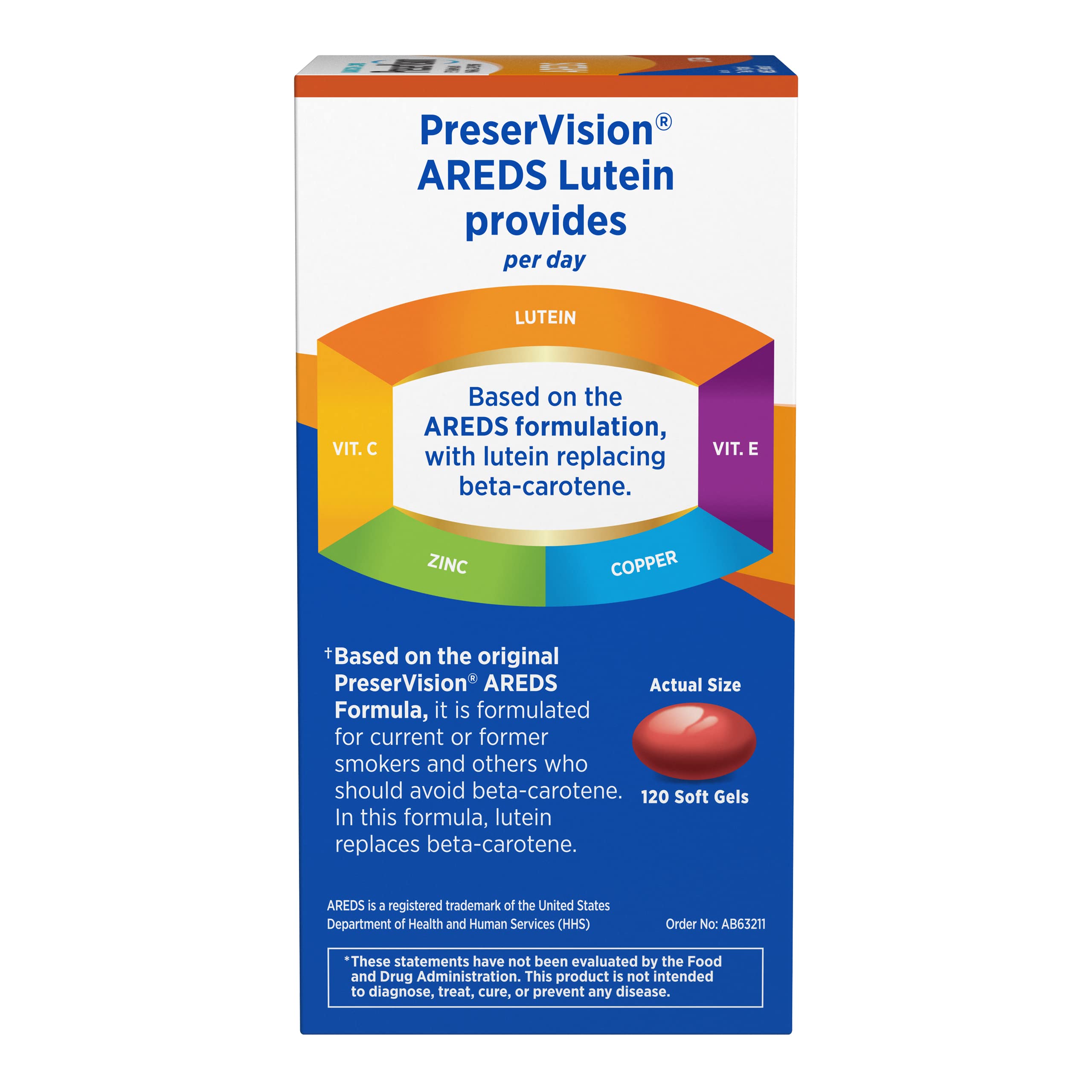 PreserVision AREDS Eye Vitamins, #1 Eye Doctor Recommended Brand, Multivitamin with Lutein, Vitamins C & E, Zinc, and Copper Supplements, 120 Softgels