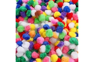 Sibba 2000Pcs Pom Pom Crafts 10mm Small Mini Poms Assorted Colours Pompoms for Children's Arts Easter Christmas Birthday Party DIY Decor Mixed Color Pom Poms