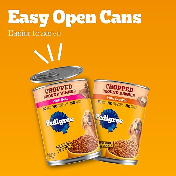 PEDIGREE CHOPPED GROUND DINNER WET DOG FOOD CHICKEN & BEEF VARIETY PACK, 13.2 OZ. CANS (12 COUNT, PACK OF 1)