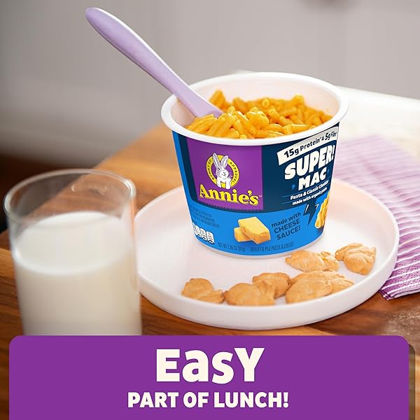 ANNIE’S SUPER! MAC MICROWAVE PASTA AND CLASSIC CHEDDAR CUPS, 4 CT, 11.44 OZ
