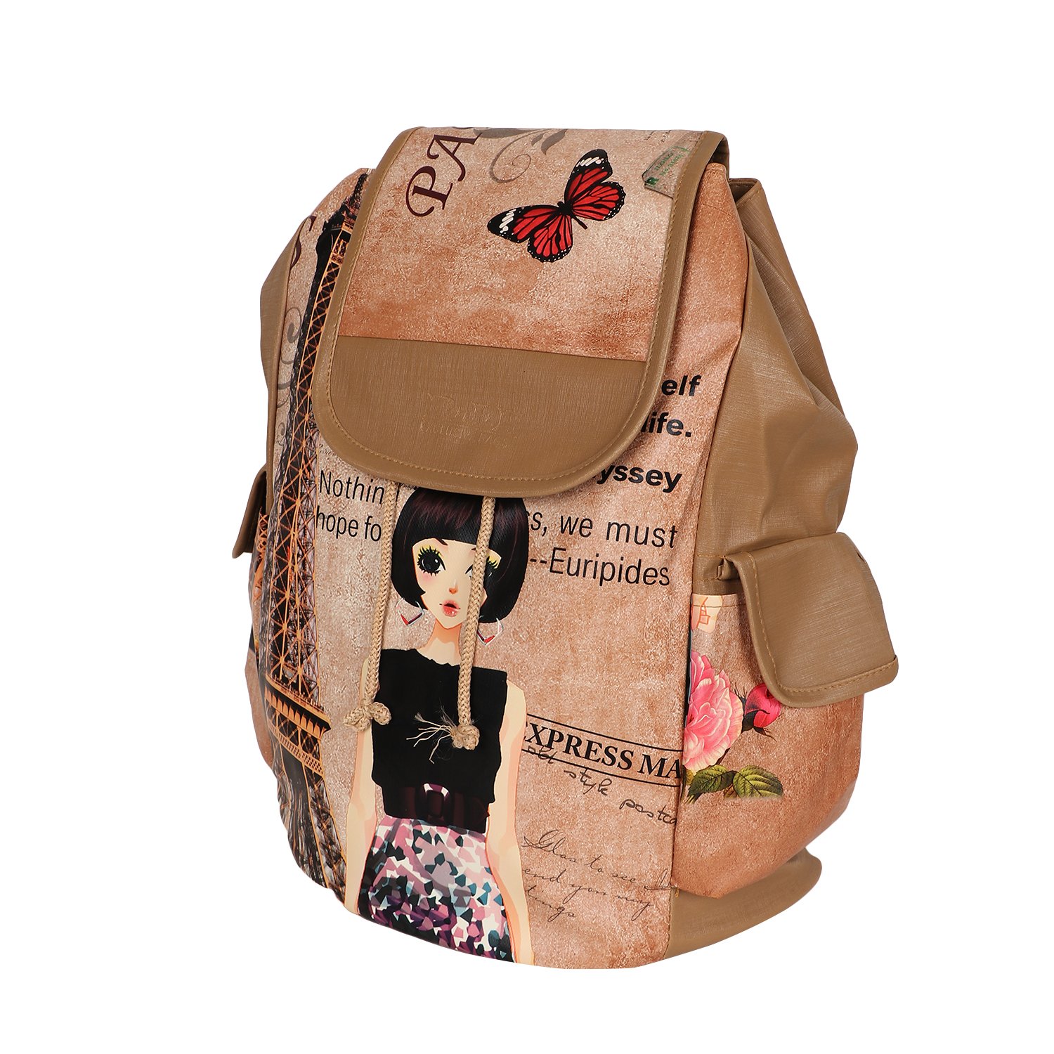 regalia women's pu leather multicolour backpack (bag134)