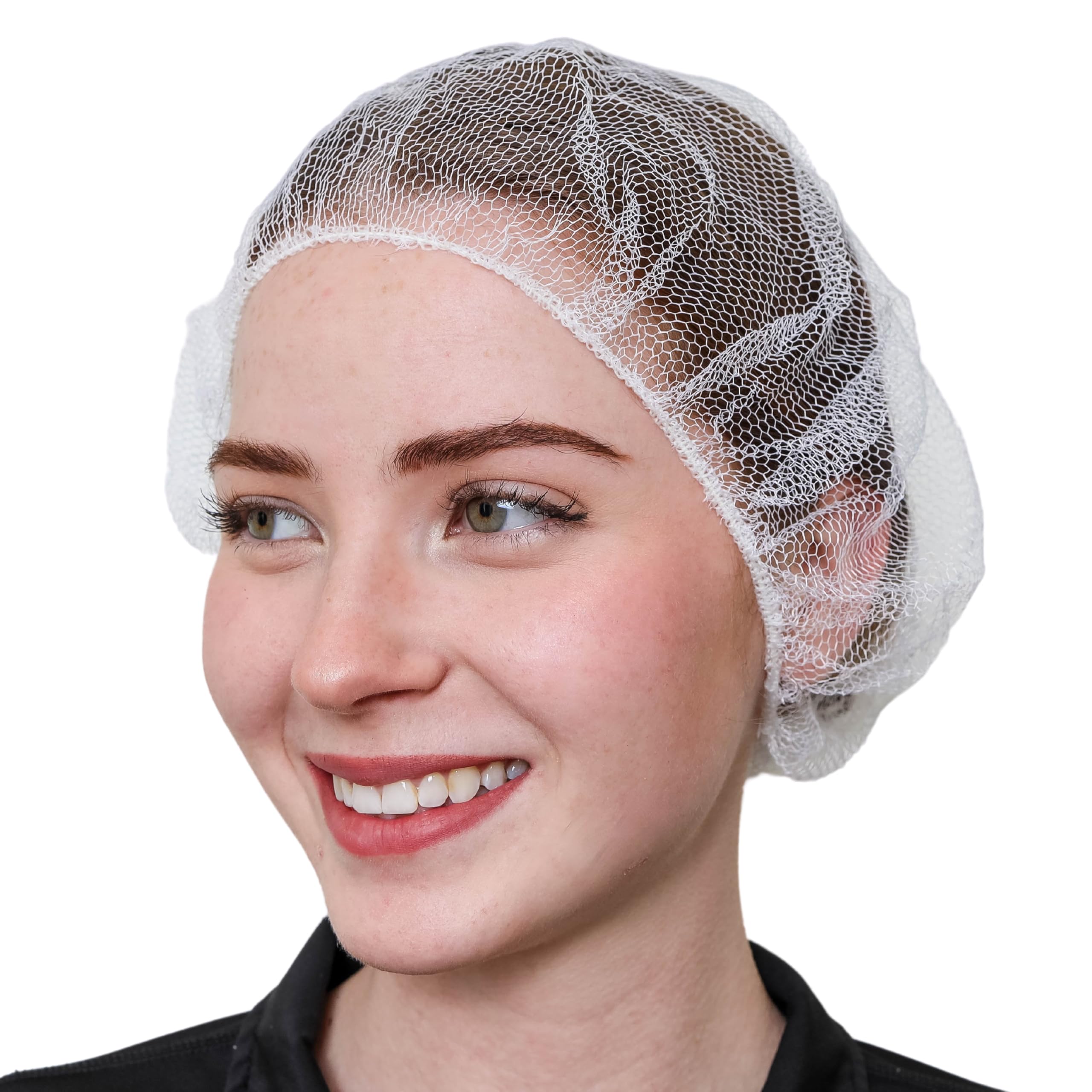 Photo 1 of SAFEKO Disposable Honeycomb Nylon Hair Nets | Breathable | 100 Count [WHITE | 18”]