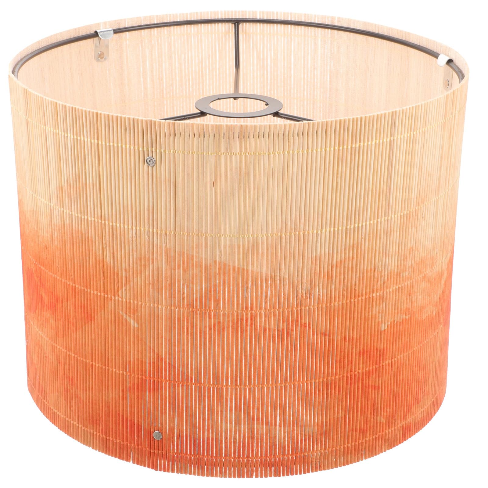 Angoily Gradient Bamboo Lamp Shades, E27 Chandelier Lampshade Vintage Drum Lamp Shade European Light Cover Decorative Lamp Shade for Pendant Floor Table Light Orange