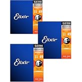 Elixir Strings Electric Guitar Strings with NANOWEB Coating (3 Pack)
