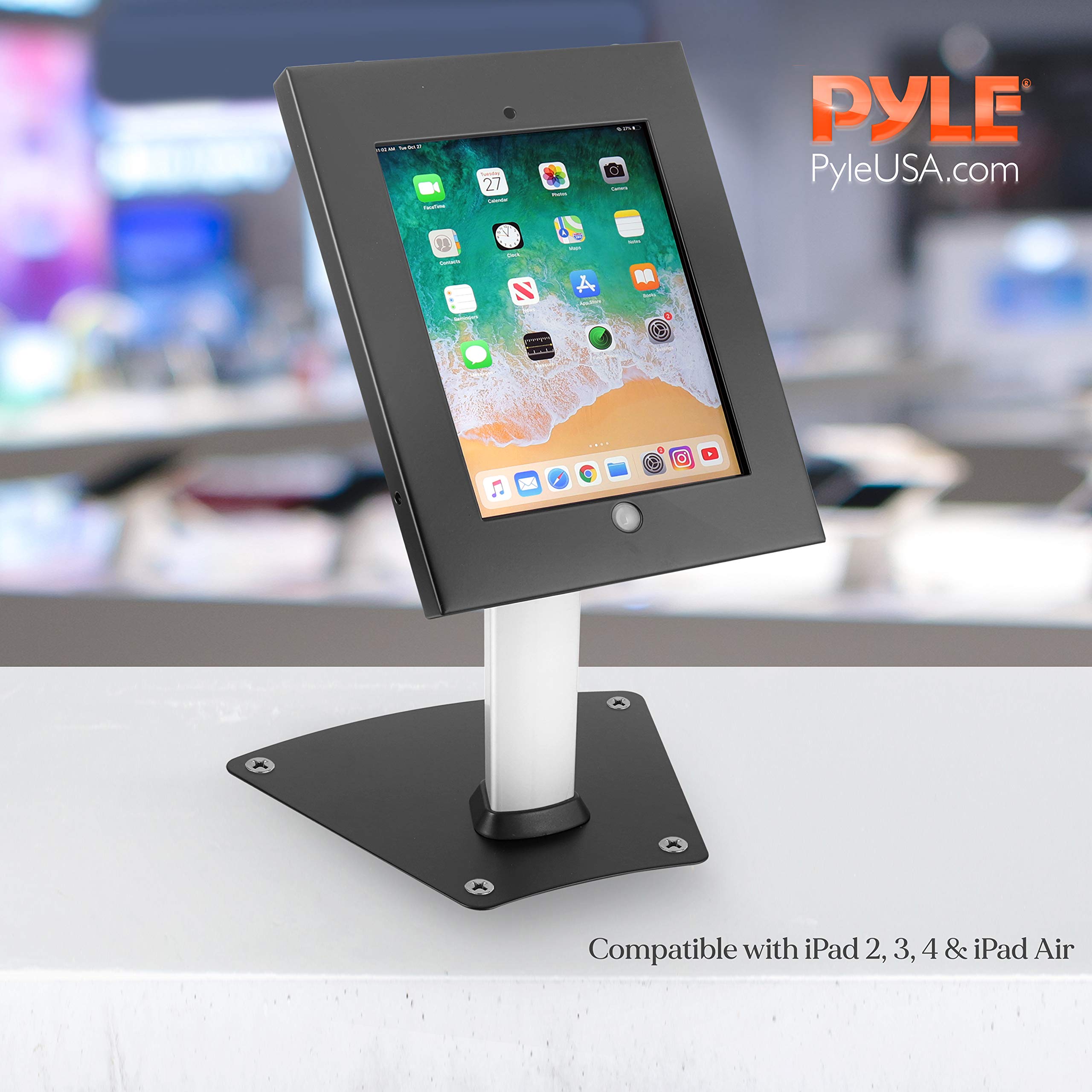 Pyle AntiTheft Tablet Security Stand Kiosk Aluminum Metal Countertop