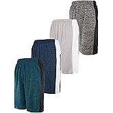 Starting 5 Mens Basketball Shorts with Pockets, Active Athletic Performance Gym Workout Shorts for Men Workout Shorts, 4 Pack