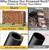 Amagabeli 8ft Firewood Holder with Cover Large Capacity Log Rack view 6