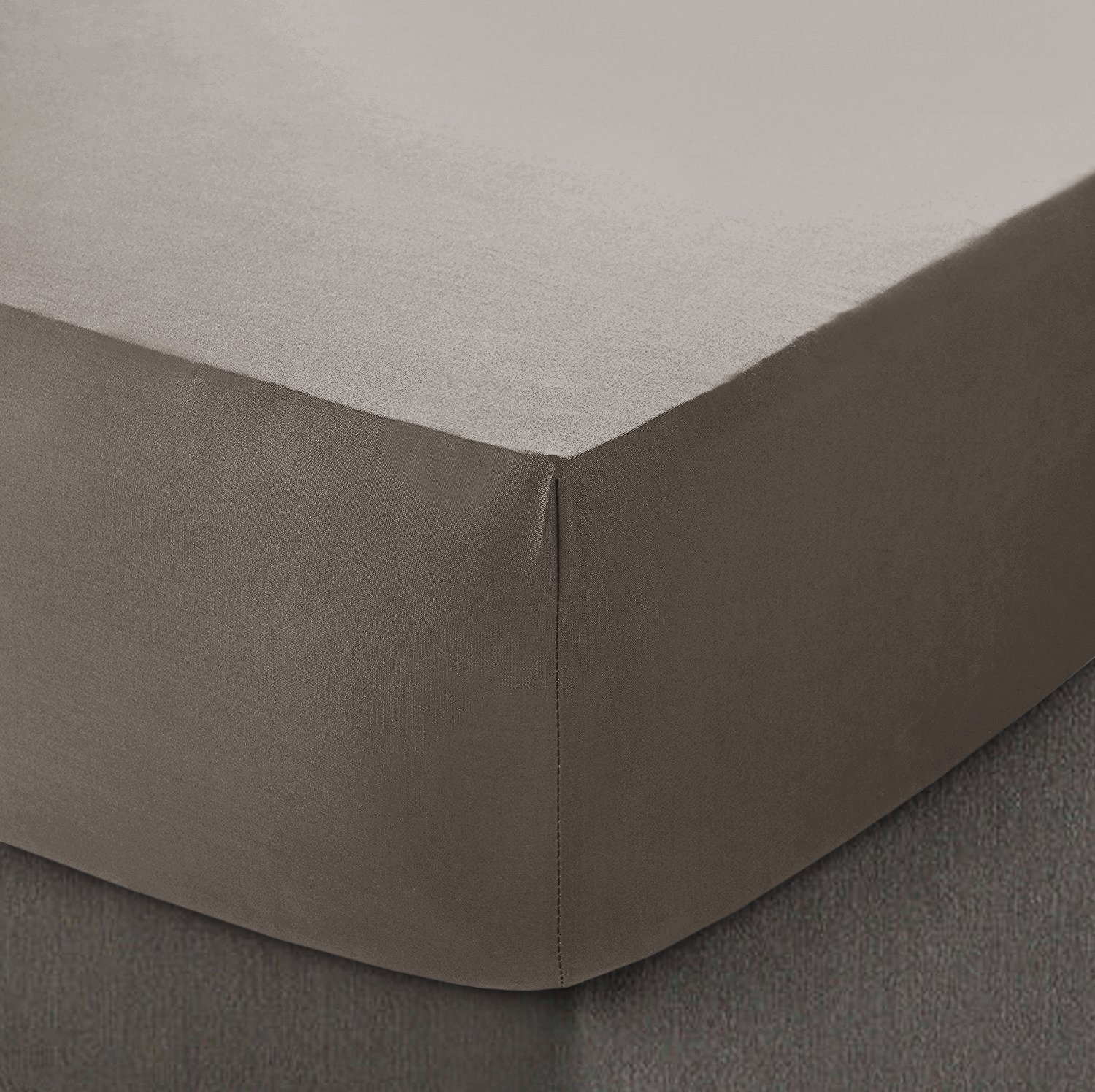 DTEX HOMES Super King Fitted Sheet 200 Thread Count 30cm/12 inch Deep Pocket 100% Egyptian Cotton Hotel Quality Bed Sheets(183 x 200-Grey) โ image 1