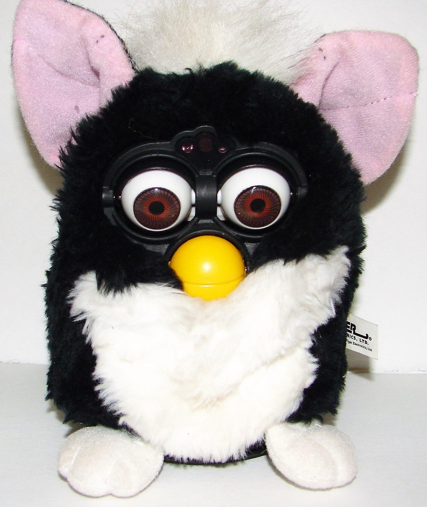1998 Furby Model 70-800 - Black with White Tummy and Pink Ears by Tiger Electronics