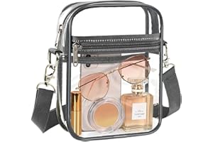 GEAMSAM Clear Bag Stadium Approved - Clear Purse Transparent Crossbody Bag for Women for Concerts Sports Festivals