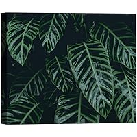 SIGNWIN Canvas Wall Art Tropical Rainforest Green Leaves Botanical Plants Digital Art Modern Art Beach Closeup Relax/Calm for Living Room, Bedroom, Office - 12x18 inches