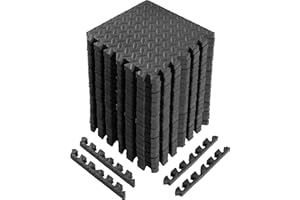 Arrowbash 20 Tiles 12x12x1 Inch EVA Thick Interlocking Foam Floor Tiles Puzzle Exercise Mat Foam Mats for Pets Boys Girls Classroom Nursery Gym(Black)