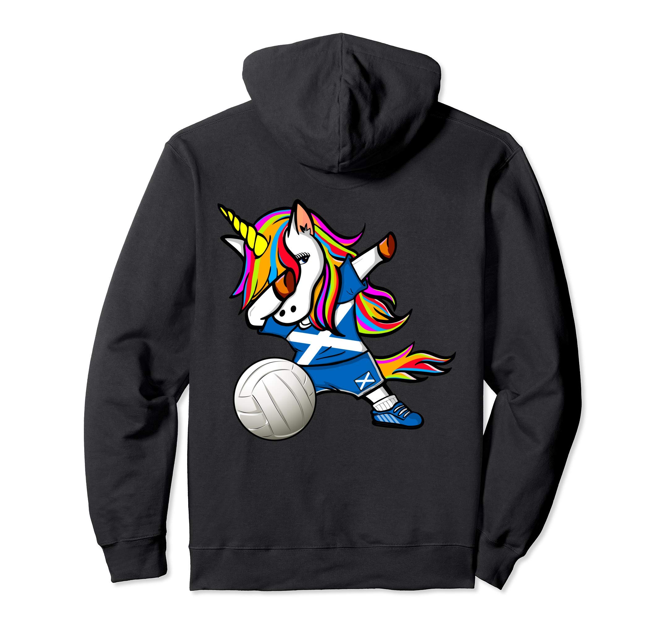 Dab Unicorn Scotland Volleyball Fans Jersey Scottish Flag Pullover Hoodie