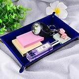 SIQUK Double Sided Dice Tray Folding Rectangle PU Leather Dark Blue Velvet view 7