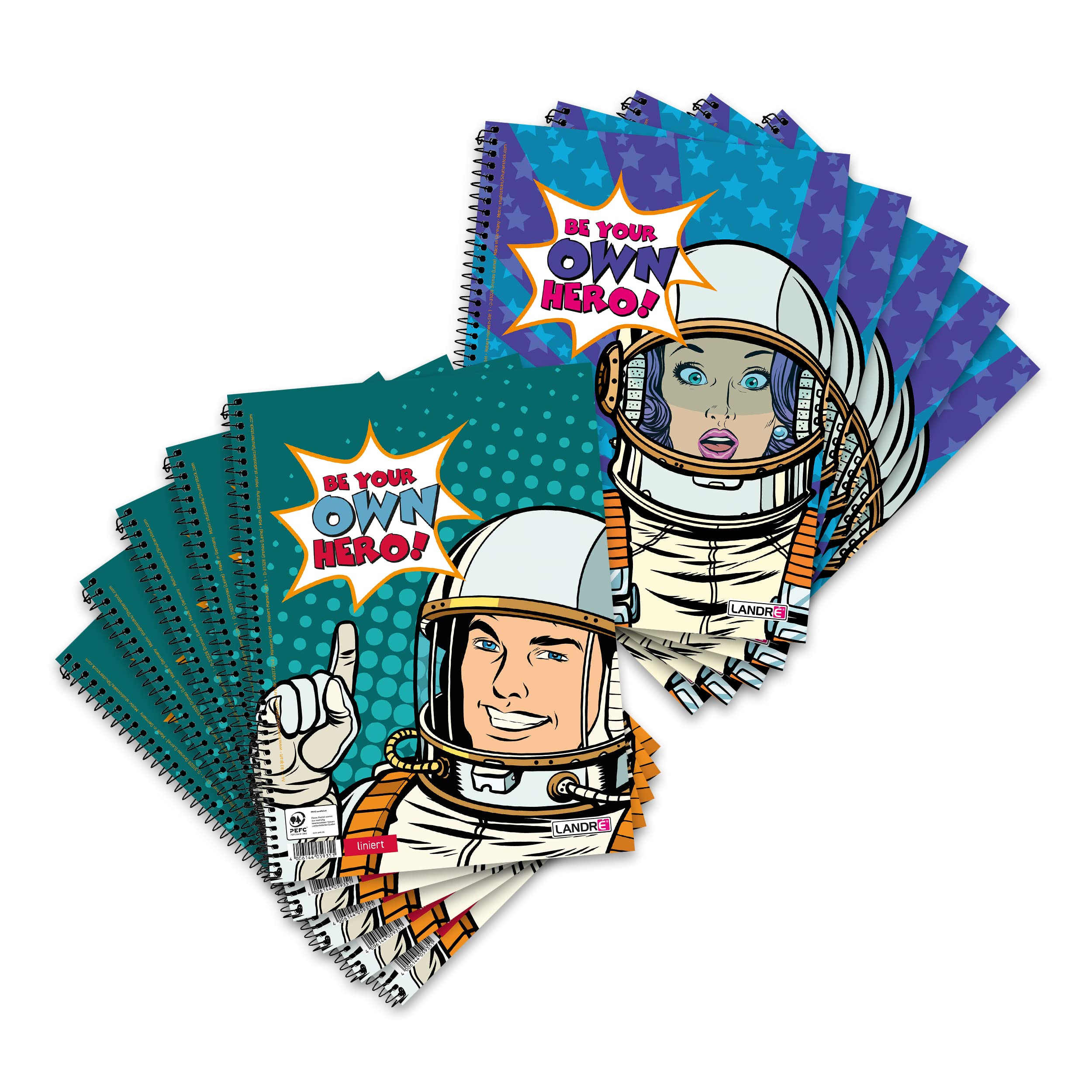 Landre Hero College Notepad A4 Lined Style 27 2 Assorted Designs Pack of 10