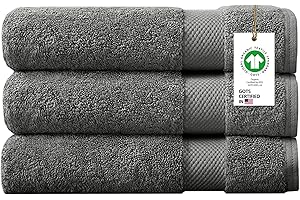 Delara 100% Organic Cotton Towels 650 GSM Plush Feather Touch Quick Dry Bath Sheet, Pack of 3 GOTS Certified, Oeko-Tex Green Certified, Organic Cotton Bath Sheet, 36"X70"