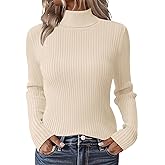 Zeagoo Women's Turtleneck Sweaters 2026 Fall Fitted Long Sleeve Pullover Sweater Ribbed Knit Basic Tops