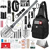 Monterra Survival Kit, 265 Pcs, Emergency Gear and Supplies, First Aid, Bug Out Go Bag, EDC, Molle System Backpack, Hiking, Camping, Outdoor Accessories, Hunting Gifts for Men.