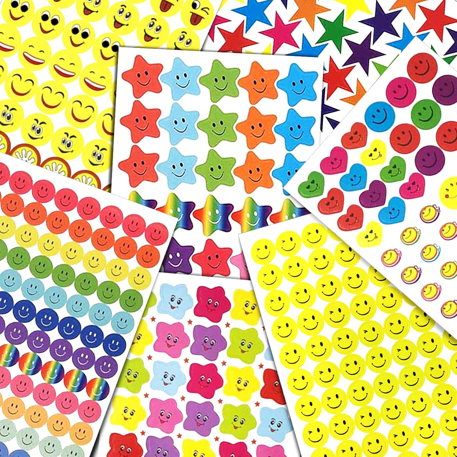 60 sheet 3650pcs smiley face stickers and star stickers for teachers