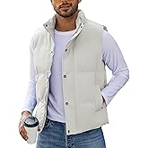 Flygo Mens Puffer Vest Winter Padded Vests Lightweight Stand Collar Sleeveless Quilted Jackets Outerwear