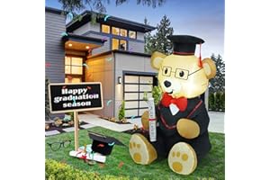 HZGDEJTG 4 Feet Graduation Season Inflatable Toys Outdoor Decorations, Built-in LED Lights for Patio Decorations, Suitable for Patio, Garden, Outdoor, Lawn, Decorative Inflatable Dr. Bear.
