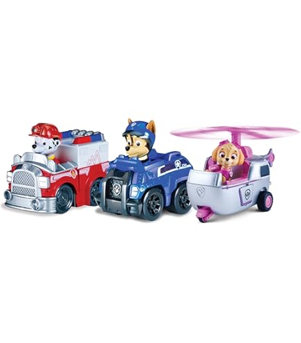 Amazon.com: Paw Patrol Racers 3-Pack Vehicle Set, Chase