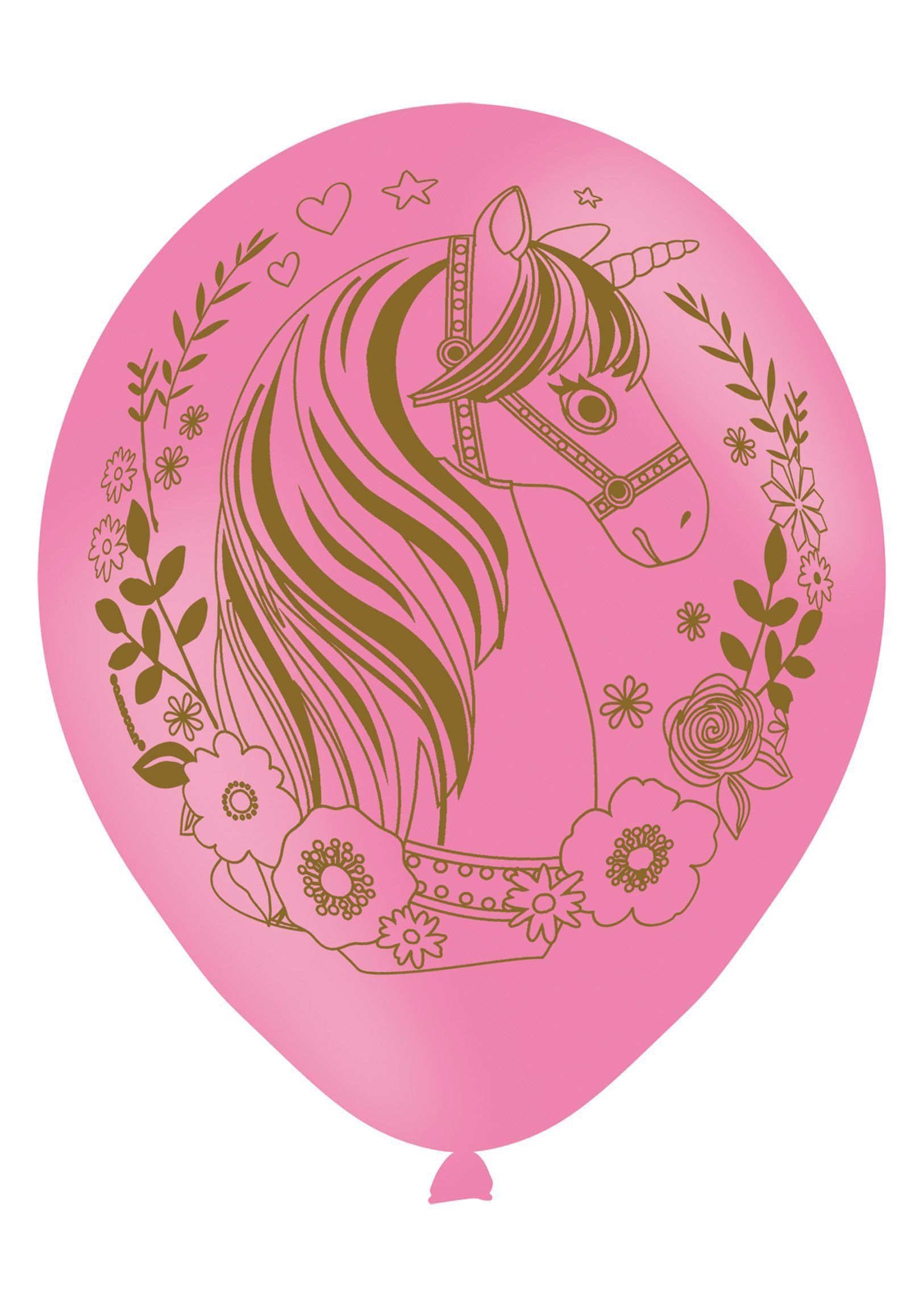 amscan,Multicoloured Magical Unicorn Latex Balloons 25cm - 6 Pcs