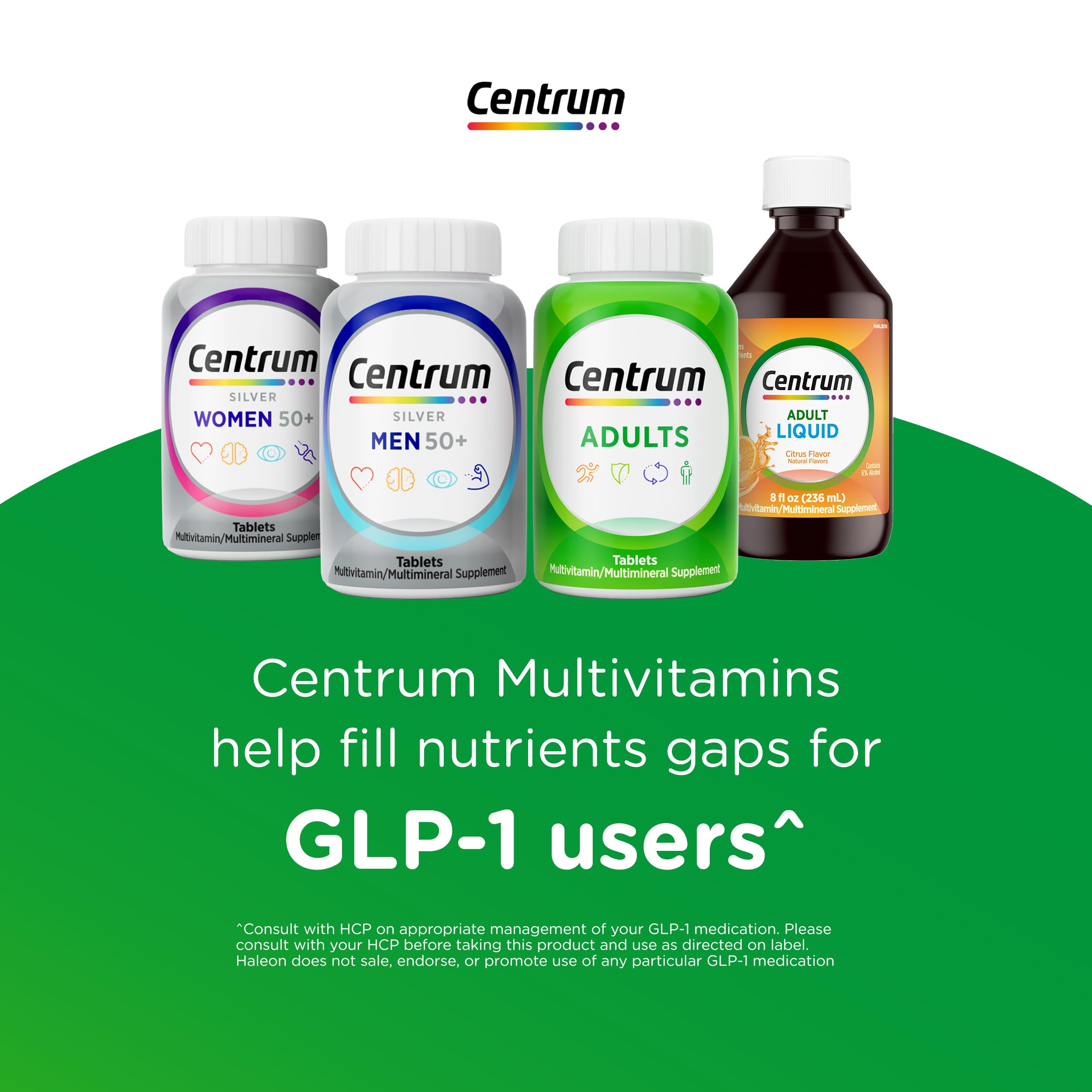 Centrum Silver Women's Multivitamin for Women 50 Plus, Multivitamin/Multimineral Supplement with Vitamin D3, B Vitamins, Non-GMO Ingredients, Supports Memory and Cognition in Older Adults - 200 Ct