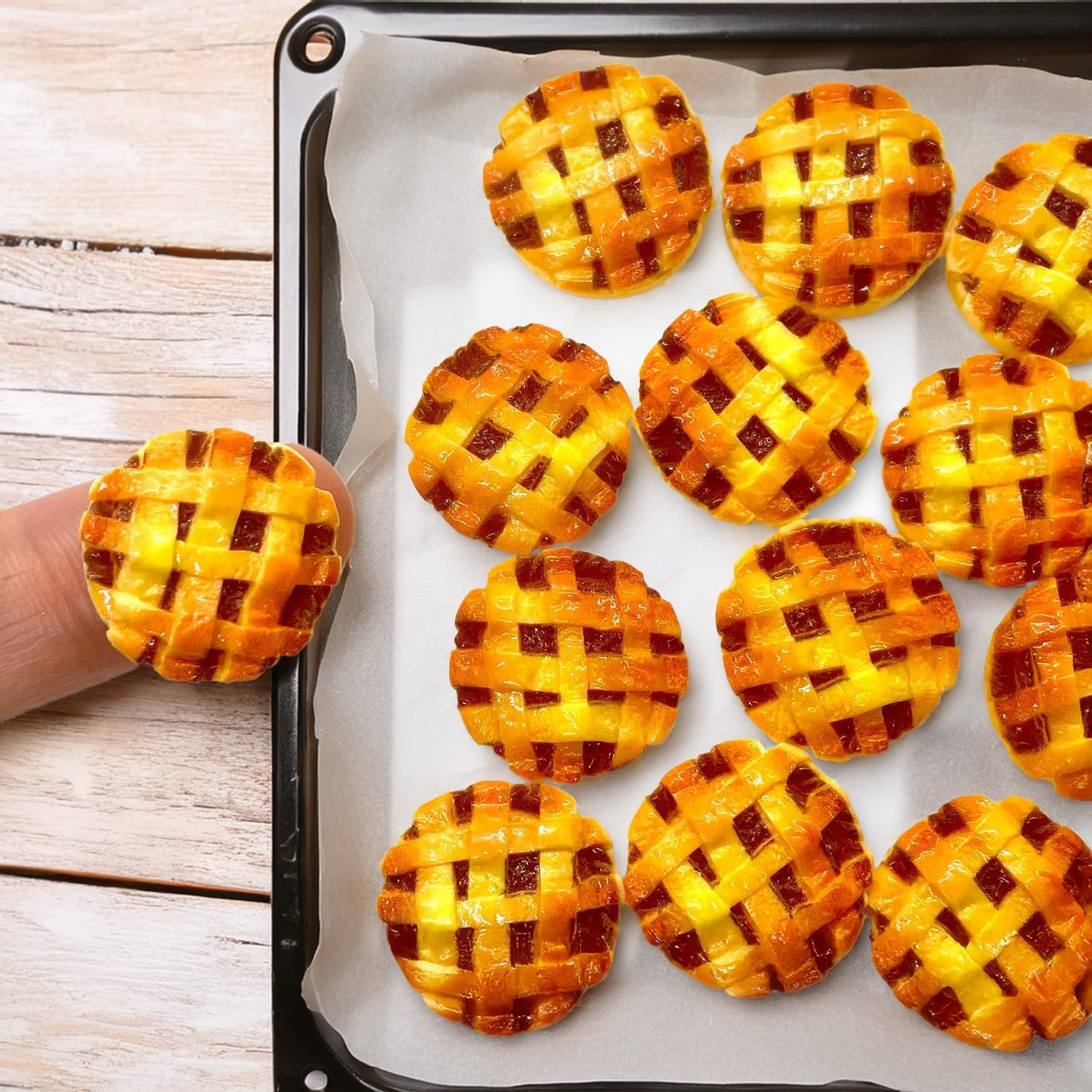 Photo 1 of 10pcs Miniature Apple Pies, 3D Resin Food Cabochons, Dollhouse Miniatures, Craft Supplies, Jewelry Making