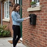 ZENO Post Box Wall Mounted Waterproof Large Outdoor Mailbox Lockable Black view 8