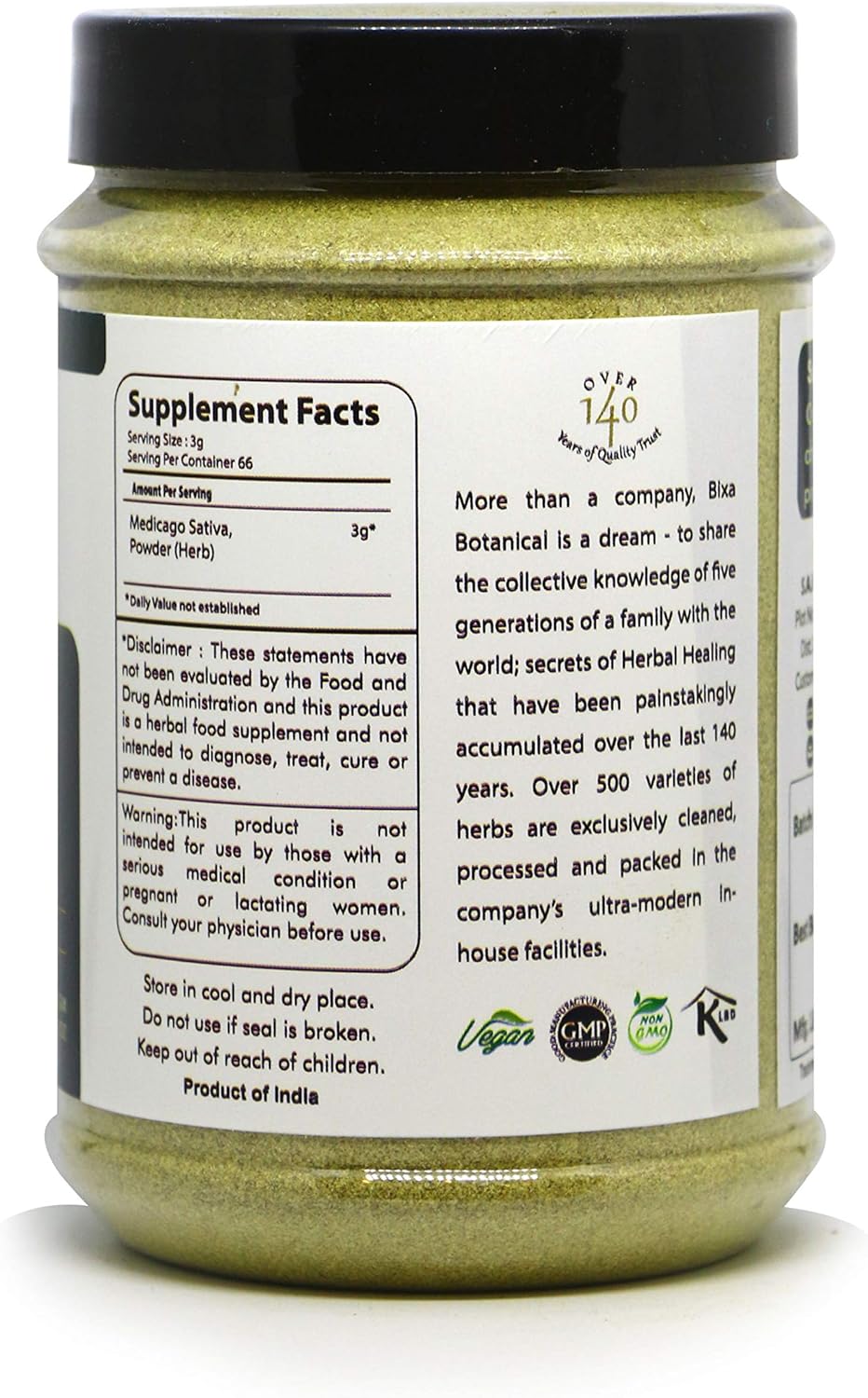 Alfalfa Powder (Medicago Sativa), | Supports Nutrition & Overall Well-Being by Bixa Botanical - 7 Oz (200g): Health & Personal Care
