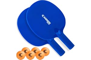 Cannon Sports Unbreakable Table Tennis Paddle Set - 2 Rackets with 6 Pack of 3-Star Table Tennis Balls – Portable Set for 2 Players