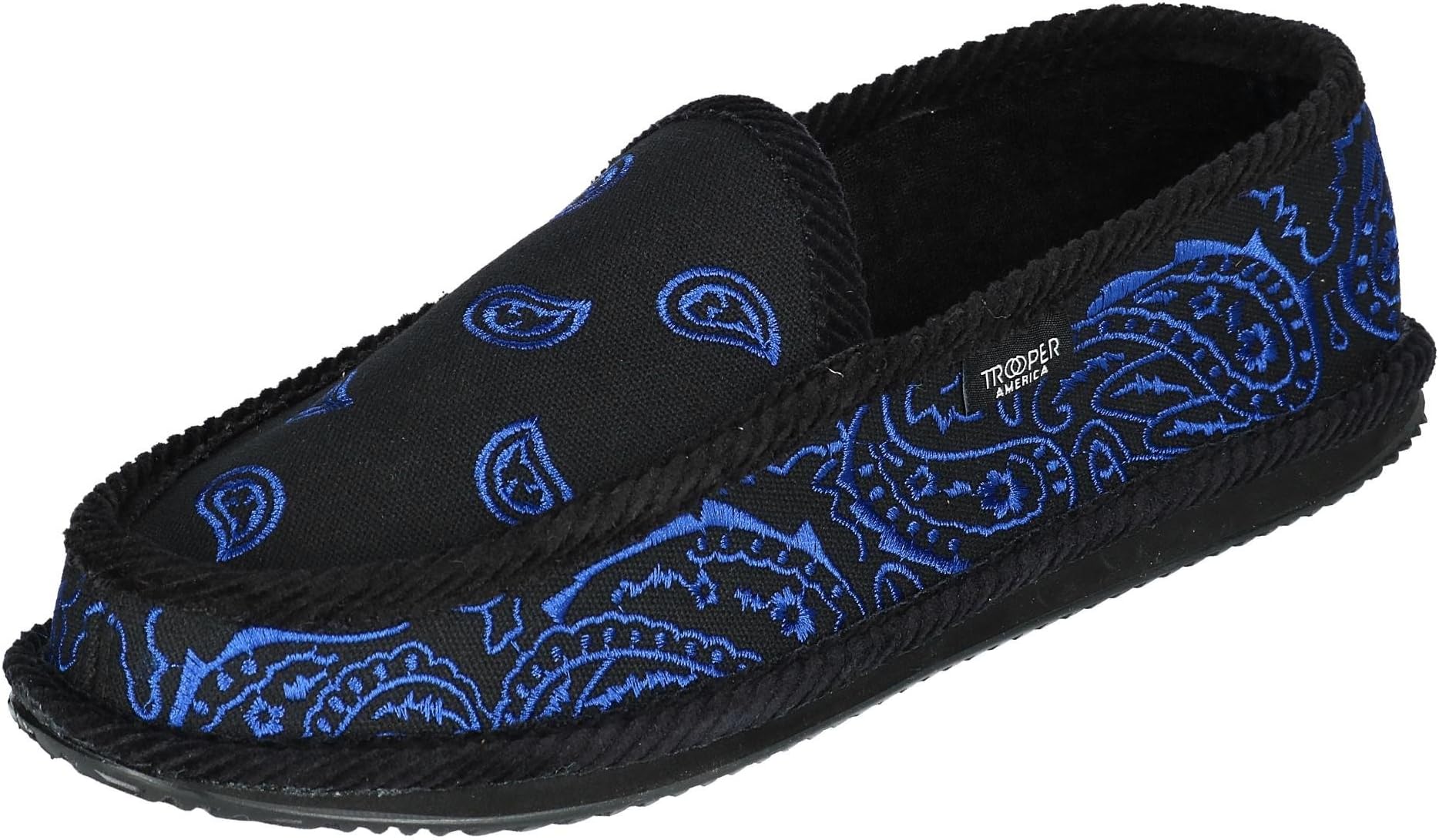 Trooper America Men's Paisley Bandana Print Slipper House Shoes