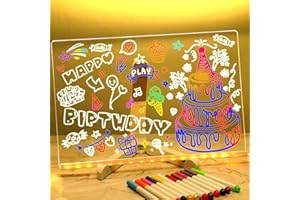 MOUNTCLIM LED Note Board with Colors 12x 8inch, Glowing Acrylic Dry Erase Board with Light, Light up Acrylic Dry Erase Messag