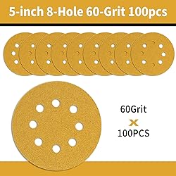 Keeimp 100 Pcs 5 Inch Sanding Discs Hook and