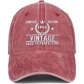 60th Birthday Gifts for Men Women 1965 Hats Vintage 60 Year Old Embroidered Baseball Cap