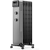 Pelonis Oil Filled Radiator Heater for Large Space, 2025 Upgraded, Space Heaters with 1500W Quiet Warmth Radiant Heater, 3 Heating Modes, Overheat & Tip-Over Protection, Adjustable Thermostat, Black